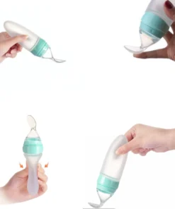 2 X Cuillère à Couverts Couverts Pour Enfants Cuillère Distributrice De Biberons Cuillère En Siliconen Souple Rose Et Vert -Bébé Soldes Boutique 1000x1200 2