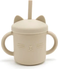 Gobelet Paille Beige | Gobelet | Bébé | Enfant En Bas âge | Silicones