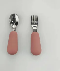 3 Sets - Couverts Bébé - Fourchette Et Cuillère - Set De Couverts Enfant - Beige Rose -Bébé Soldes Boutique 1011x1200