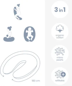 Doomoo Buddy - Coussin D'allaitement Et De Grossesse - Coton Organique - 180cm - Spring Pink -Bébé Soldes Boutique 1014x1200 2