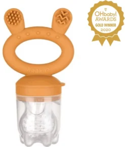 Haakaa Et Anneau De Dentition Fruits Haakaa | Citrouille - Jouet De Dentition Fresh Food 2 En 1 | Premières Collations | A Partir De 4 Mois