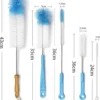 Goupillon - Nettoyant Pour Bouteilles - Brosse De Nettoyage - Nettoyant Pour Bouteilles - 5 Pièces - Sans Rayures Ni BPA - Convient à Toutes Les Surfaces - Blauw