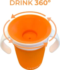 Deryan Luxury Quuby Drinking Cup 360 Trainer - Gobelet D'entraînement - Gobelet Anti-goutte - Oranje -Bébé Soldes Boutique 1033x1200 8