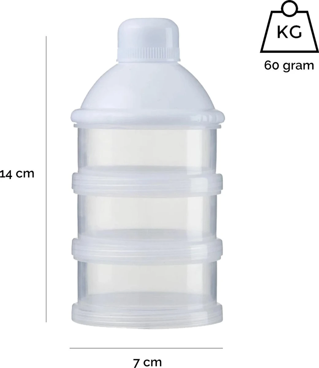 HGMD Distributeurs De Lait En Poudre - 2 PCS - Tour De Lait En Poudre - Conteneurs De Stockage D'aliments Pour Bébés - 3 Compartiments 1 HGMD Distributeurs De Lait En Poudre - 2 PCS - Tour De Lait En Poudre - Conteneurs De Stockage D'aliments Pour Bébés - 3 Compartiments