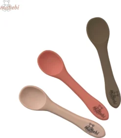 Mabebi MBB-RB - 3 Cuillères Pour Bébé/tout-petit - Cuillères En Silicone - Cuillères D'entraînement - Cuillères Pour Enfants - Cuillère - Nourriture