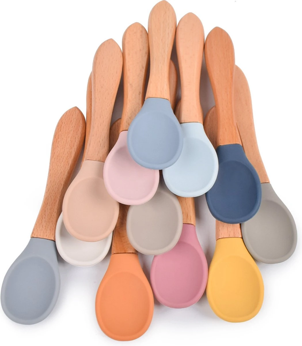 Dutsi - Set De Couverts Enfant En Siliconen Et Bois - Gris Ciment 2 Dutsi - Set De Couverts Enfant En Siliconen Et Bois - Gris Ciment – Image 2