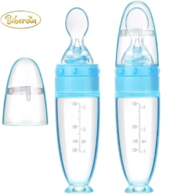Anneau De Dentition Et Biberon Souple Avec Cuillère - Couverts Bébé / Couverts Pour Enfants - Cadeau Maternité - Baby Shower - Blauw -Bébé Soldes Boutique 1055x1200 4