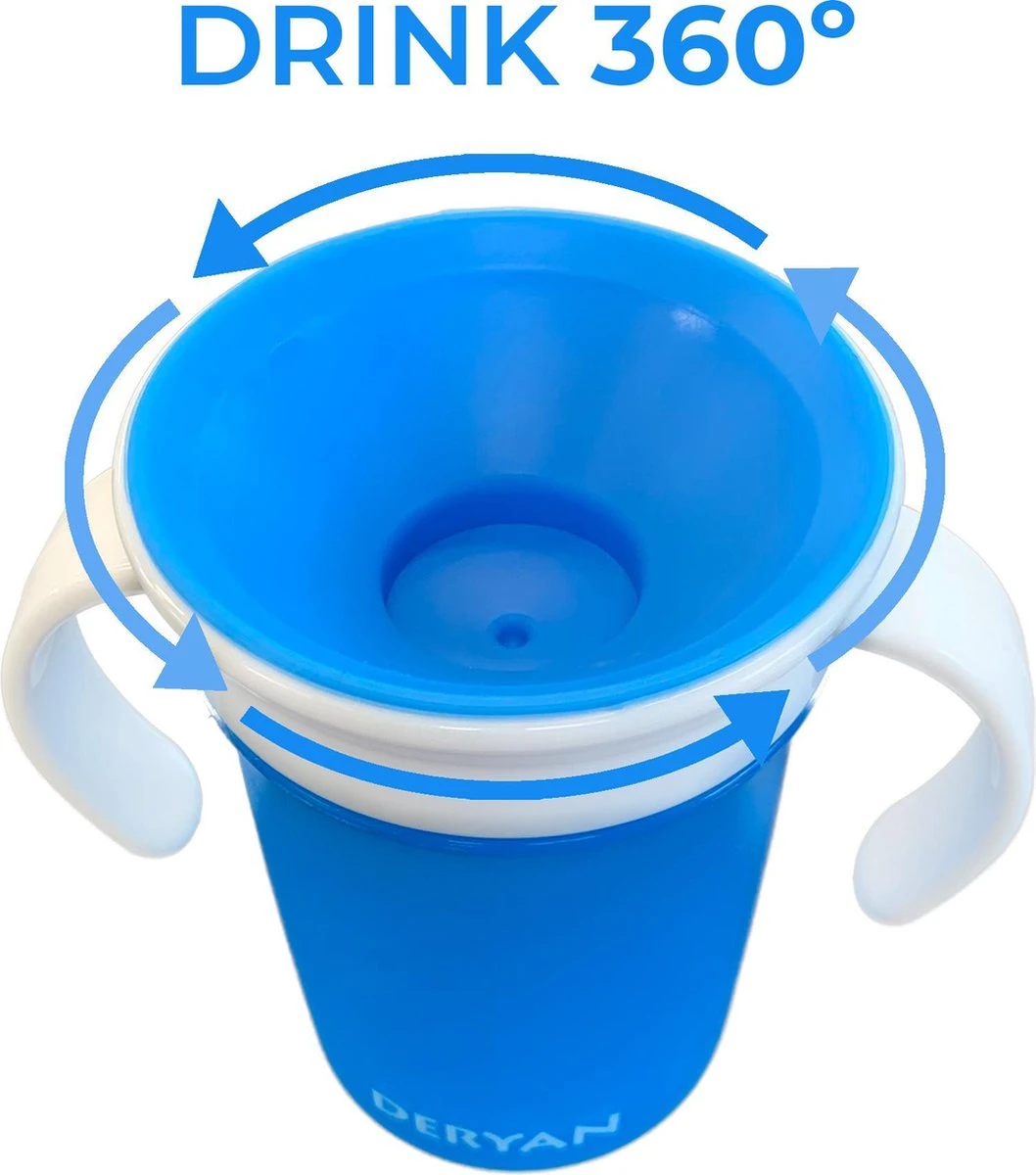 Deryan Luxury Quuby Drinking Cup 360 Trainer - Gobelet D'entraînement - Gobelet Anti-éclaboussures - Blauw 6 Deryan Luxury Quuby Drinking Cup 360 Trainer - Gobelet D'entraînement - Gobelet Anti-éclaboussures - Blauw – Image 6