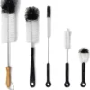 Ensemble De Brosses à Bouteilles - Zwart - 5 Brosses - Klein - Groot - Bouteilles - Thermos - Nettoyeur De Bouteilles