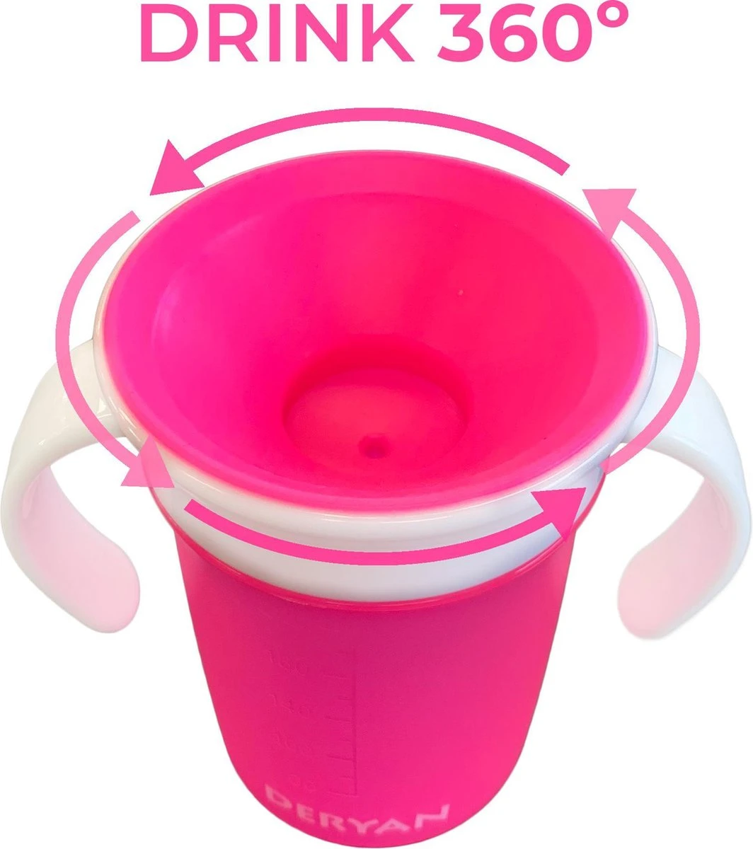Deryan Luxury Quuby Drinking Cup 360 Trainer - Gobelet D'entraînement - Gobelet Anti-éclaboussures - Rose 5 Deryan Luxury Quuby Drinking Cup 360 Trainer - Gobelet D'entraînement - Gobelet Anti-éclaboussures - Rose – Image 5