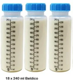 18 Bouteilles De Conservation De Lait Maternel Beldico 240ml