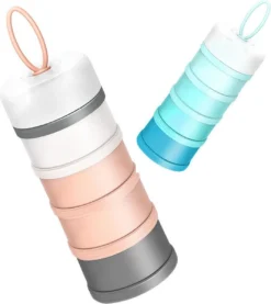 Tour De Lait En Poudre - Verseur - Emporter Avec Vous - Magasin - Lait En Poudre - Snacks - 4 Couches - Favoris De La Famille - Rose