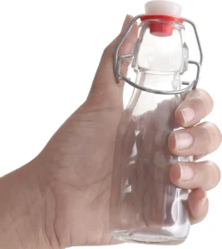 Bouteilles Hermétiques En Verres Avec Capuchon Pivotant (lot De 12) 100 Ml - Bouteilles De Conservation à Capuchon Transparent De Style Vintage Traditionnel Pour Le Brassage, Les Boissons, La Bières, L'huile, Le Vinaigre, Le Kombucha Et Water -Bébé Soldes Boutique 1074x1200