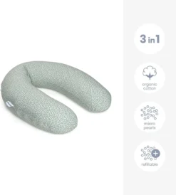 Doomoo Buddy - Coussin D'allaitement Et De Grossesse - Coton Organique - 180cm - Cloudy Kaki -Bébé Soldes Boutique 1080x1200 3