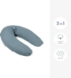 Doomoo Basics Comfy Big - Coussin D'allaitement - Coton Biologique - 190cm - Tetra Blue -Bébé Soldes Boutique 1081x1200 7