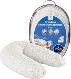 Coussin De Maternité Evolutif 3 En 1 : Grossesse - Allaitement - Éveil De Bébé - Motif | Oreiller Ultra Confort + 1 Housse OFFERTE | Déhoussable | Oeko-Tex® | Fabrication Française