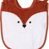 Bavoir MamaLoes Vos, Tissu éponge, La Fermeture A Un Bouton Poussoir, Absorbant, Bonne Protection Pendant L'alimentation, Oranje Wit