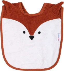 Bavoir MamaLoes Vos, Tissu éponge, La Fermeture A Un Bouton Poussoir, Absorbant, Bonne Protection Pendant L'alimentation, Oranje Wit