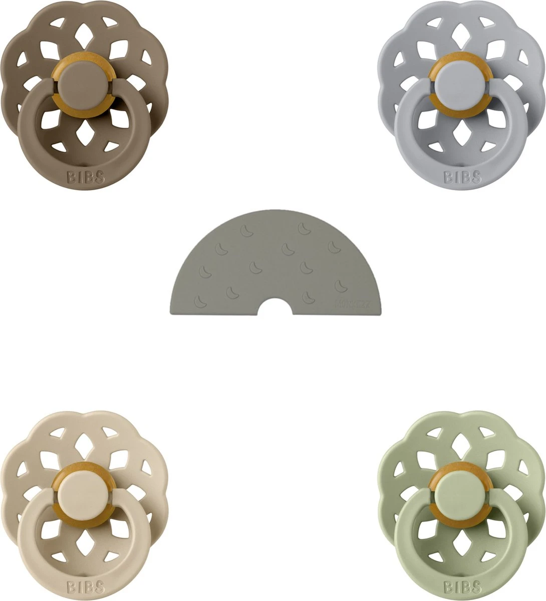 BIBS Bohème Sucette | Taille 1 0-6 Mois | Set 4 Pièces + Monkiezz Jouet De Dentition Rainbow Cloud | Chêne Foncé, Nuage, Vanille, Sage 1 BIBS Bohème Sucette | Taille 1 0-6 Mois | Set 4 Pièces + Monkiezz Jouet De Dentition Rainbow Cloud | Chêne Foncé, Nuage, Vanille, Sage
