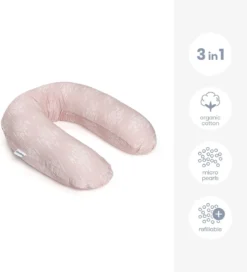 Doomoo Buddy - Coussin D'allaitement Et De Grossesse - Coton Organique - 180cm - Misty Pink -Bébé Soldes Boutique 1090x1200 5