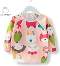 Tablier Enfant ' Fox' Manches Longues - Bavoir à Manches - Bavoir Petit Hippopotame - Imperméable - Artisanat - Tablier Enfant - 3 à 5 Ans