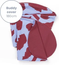 Doomoo Buddy Cover - Housse Pour Coussin D'allaitement Buddy - Coton Organique - 180 Cm - Brushes Ruby