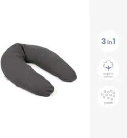 Doomoo Basics Comfy Big - Coussin D'allaitement - Coton Biologique - 190cm - Tetra Grey -Bébé Soldes Boutique 1103x1200 2