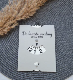 Mint11 - Carte Nutrition Gris Clair - Accessoires Alimentation Bébé - Cadeau Maternité - Cadeau Maternité - Aide à L'allaitement - Cadeau Baby Shower