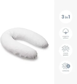 Doomoo Buddy Cover - Housse Pour Coussin D'allaitement Buddy - Coton Organique - 180 Cm - Chine White -Bébé Soldes Boutique 1103x1200 4