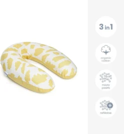 Doomoo Buddy - Coussin D'allaitement Et De Grossesse - Coton Organique - 180cm - Brushes Yellow -Bébé Soldes Boutique 1105x1200 7