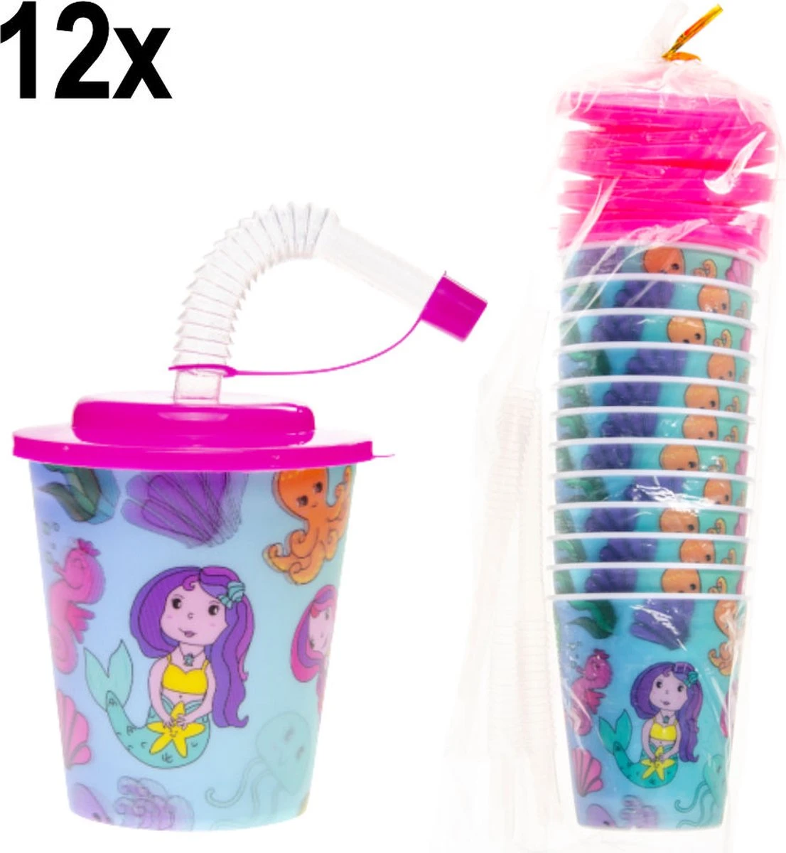 Decopatent® 12 PCS MERMAID Gobelet 3D Avec Paille Et Couvercle - 250 ML - Gobelets En Plastique Sirène - Fête D'Enfants - Gobelets D'Anniversaire D'Enfants - Friandise - Cadeaux à Distribuer 9 Decopatent® 12 PCS MERMAID Gobelet 3D Avec Paille Et Couvercle - 250 ML - Gobelets En Plastique Sirène - Fête D'Enfants - Gobelets D'Anniversaire D'Enfants - Friandise - Cadeaux à Distribuer – Image 9
