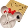 Ensemble De 3 Pièces D'aliments Pour Bébés Plats De Dessin Animé Vaisselle De Blé - Ensemble D'aliments Pour Nourriture Pour Bébé Beige