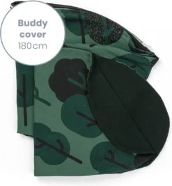 Doomoo Buddy Cover - Housse Pour Coussin D'allaitement Buddy - Coton Organique - 180 Cm - Green Forest