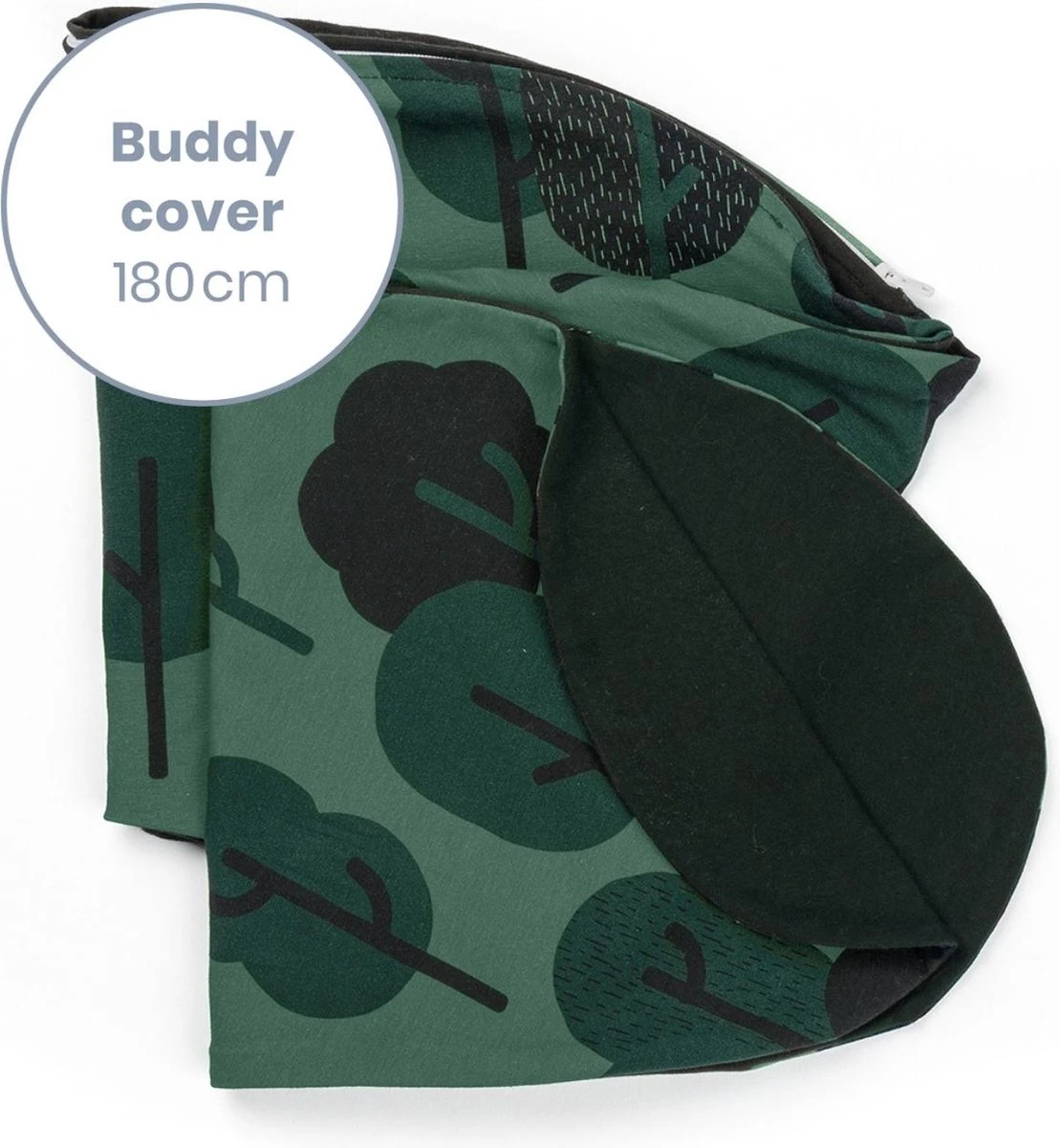 Doomoo Buddy Cover - Housse Pour Coussin D'allaitement Buddy - Coton Organique - 180 Cm - Green Forest 2 Doomoo Buddy Cover - Housse Pour Coussin D'allaitement Buddy - Coton Organique - 180 Cm - Green Forest – Image 2