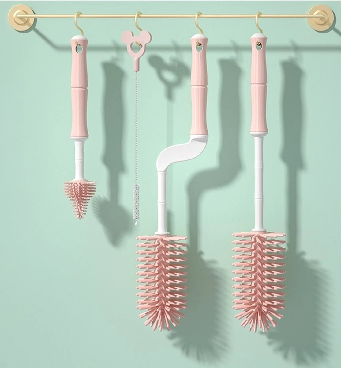 Youha® Goupillons Pour Biberons En Siliconen - 3 X Goupillons Pour Biberons - Brosse Pour Tétine, Tubes, Tuyaux Et Biberons - Nettoyage Facile - Tétines - Nettoyage Des Biberons - Couleur : Rose 1 Youha® Goupillons Pour Biberons En Siliconen - 3 X Goupillons Pour Biberons - Brosse Pour Tétine, Tubes, Tuyaux Et Biberons - Nettoyage Facile - Tétines - Nettoyage Des Biberons - Couleur : Rose