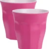 Excellent Houseware 8x Gobelet Incassable En Plastique/mélamine Rose 9 X 8,7 Cm Pour Outdoor/camping/pique-nique/plage