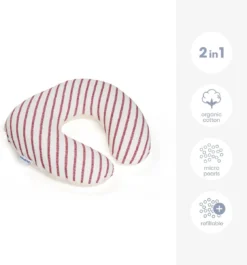Doomoo Softy - Petit Coussin D'allaitement - Billes Ultra Fines Et Silencieuses - Coton Organique - 150 Cm - Ruby Stripes -Bébé Soldes Boutique 1119x1200 5