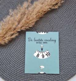 Mint11 - Carte D'allaitement Light Petrol / Aqua - Accessoires D'allaitement - Aide à L'allaitement - Cadeau Maternité - Cadeau Maternité - Cadeau Baby Shower