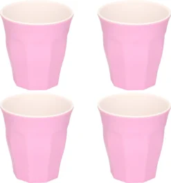 Excellent Houseware 4x Gobelet Incassable En Plastique/mélamine Violet 9 X 8,7 Cm Pour Outdoor/camping/pique-nique/plage