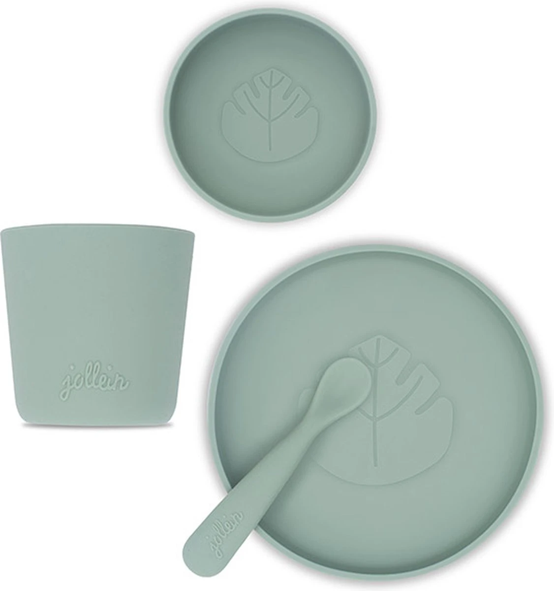 Jollein Silliconen Jollein De Table Pour Enfants 4 Pièces - Vert Cendre 4 Jollein Silliconen Jollein De Table Pour Enfants 4 Pièces - Vert Cendre – Image 4