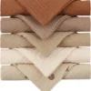 Tissu Hydrophile | Bavoirs | Serviettes Buccales | Neutre | Avec Boucle | 23x23cm | Coffret Cadeau Bébé | Set Chiffons Hydrophiles