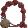 Attache Sucette Macramé ' Spiral' - Rouge/Marron Rouille - Katoen - Macramé - Handgemaakt Aux Nederland - Livraison Gratuite