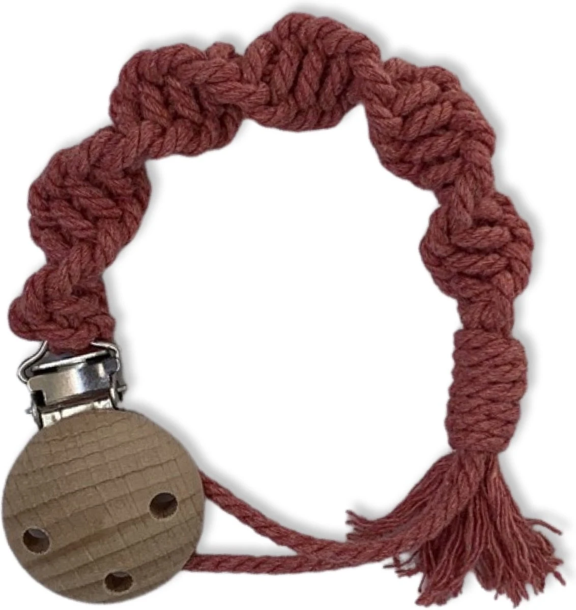 Attache Sucette Macramé ' Spiral' - Rouge/Marron Rouille - Katoen - Macramé - Handgemaakt Aux Nederland - Livraison Gratuite 1 Attache Sucette Macramé ' Spiral' - Rouge/Marron Rouille - Katoen - Macramé - Handgemaakt Aux Nederland - Livraison Gratuite