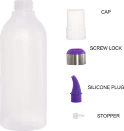 Lot De 4 Bouteilles Squeeze Bouteilles Squeeze Avec Couvercle Et Embouts Colorés Pour Sauce Sauce Soja Assaisonnement - 450ml -Bébé Soldes Boutique 1135x1200 1