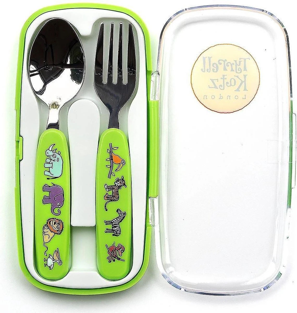 Ensemble De Couverts Pour Enfants Animaux De La Jungle Dans Un étui De Rangement - Tyrrell Katz 1 Ensemble De Couverts Pour Enfants Animaux De La Jungle Dans Un étui De Rangement - Tyrrell Katz