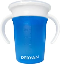 Deryan Luxury Quuby Drinking Cup 360 Trainer - Gobelet D'entraînement - Gobelet Anti-éclaboussures - Blauw