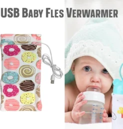 Allernieuwste Modèle Chaud USB Bébé Bottle Donuts - Chauffage - Accessoire Voyage - Portable - Fermetures Velcro - Couleur