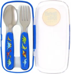 Tyrrell Katz - Couverts Pour Enfants Dino Dinosaurus Dans étui De Rangement - Bleu