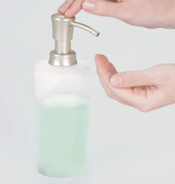 Distributeur De Savon - Rechargeable - Pour Cuisine, Salle De Bain, Salle D'eau - Idéal Pour Savon Liquide, Crème Pour Les Mains, Désinfectants, Huiles Essentielles - Plastique Givré - Emballé Par 2 Pièces -Bébé Soldes Boutique 1145x1200