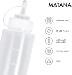 4 Bouteilles à Presser Avec Bouchon (500 Ml) - Distributeur De Sauce Pour Ketchup, Sauces, Huile, Vinaigrettes - Geen De Fuite, Sans BPA -Bébé Soldes Boutique 1146x1200